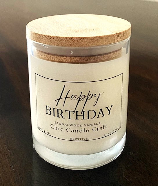 Happy Birthday - Sandalwood Vanilla Scented Candle