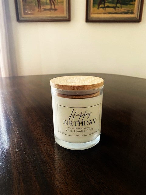 Happy Birthday - Sandalwood Vanilla Scented Candle